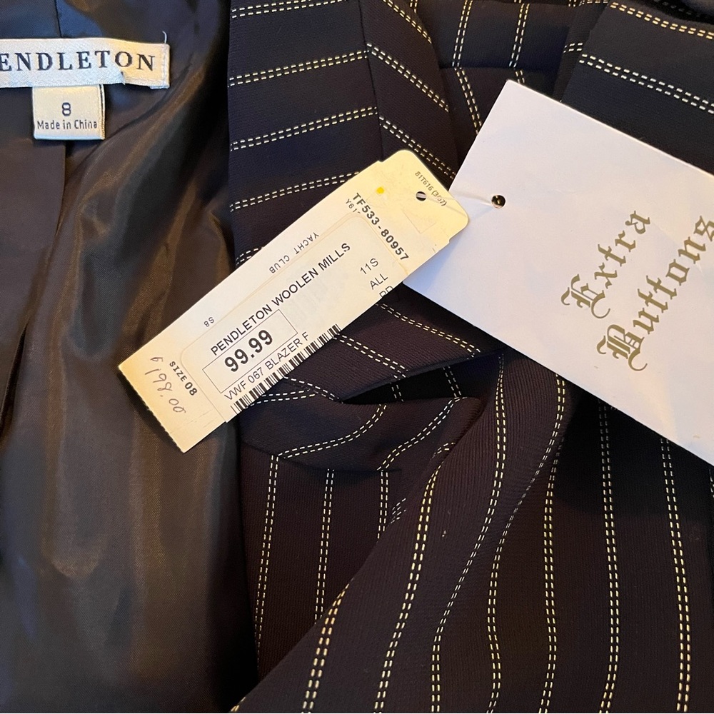 Pendleton Navy Blue/ White Pinstripes Suiting Sep… - image 11